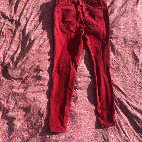 Red Denim Cigarette Fit Skinny Nine West Jeans - Picture 14 of 14